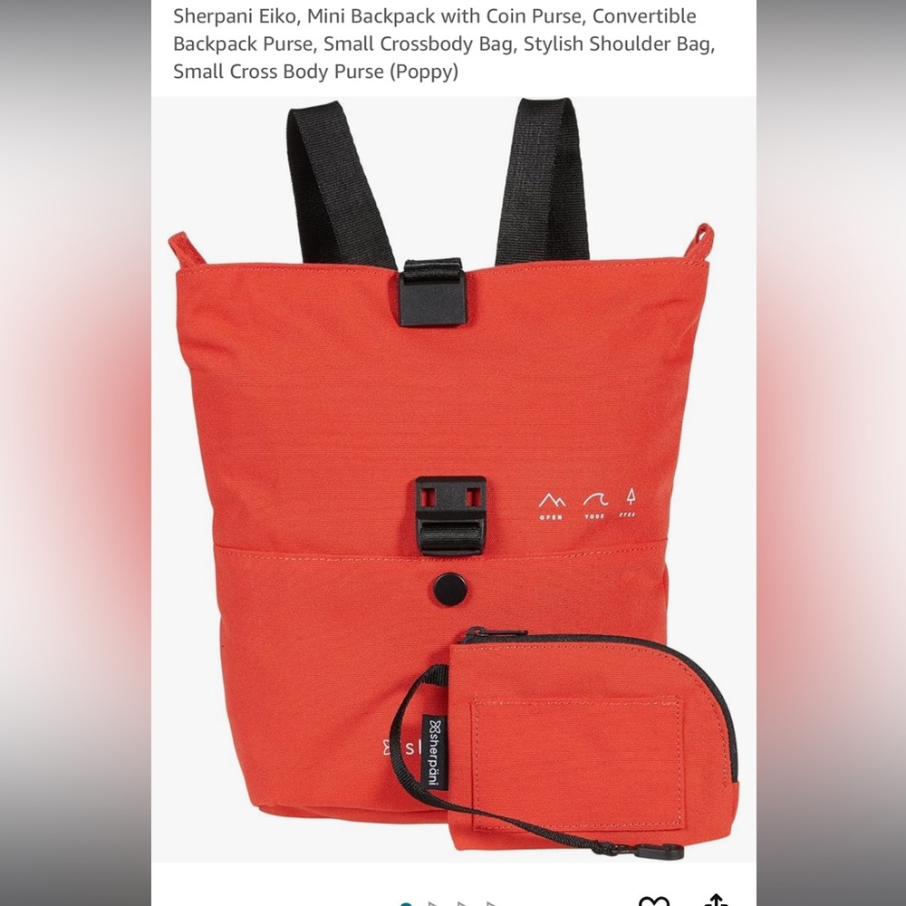 NWT Sherpani Eiko, Mini Backpack Poppy